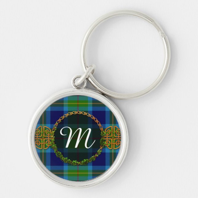 Porte-clés Tartan de Miller de monogramme (Devant)