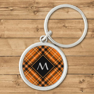 Porte-clés Tartan orange d'Halloween