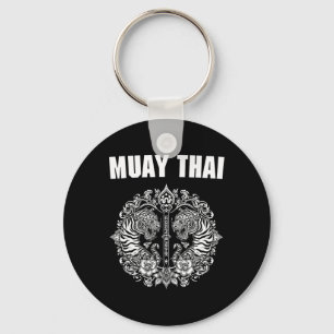 Porte-clés Tatouage d'art Muay Thai Sak Yant Twin Tiger Kickb