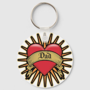 Porte-clés Tatouage de coeur de papa