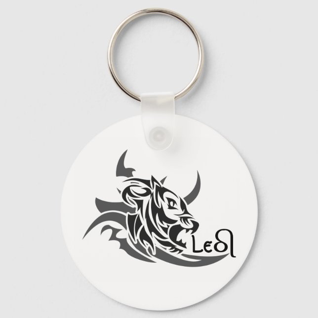Porte-clés Tatouage de lion de la tribu Leo (Recto)