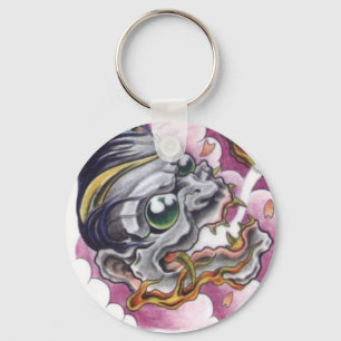 Porte-clés tatouage démon du crâne oriental