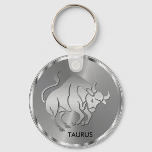 Porte-clés Taurus d'argent ♉ le taureau - Horoscope Zodiac