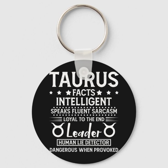 Porte-clés TAURUS Faits SIGNE Zodiaque Anniversaire Avril Mai (Recto)