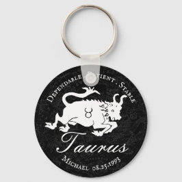 Porte-clés Taurus Zodiac Astrologie Caractère Noir Personnali