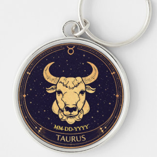 Porte-clés Taurus Zodiac Keychain with Birth Date