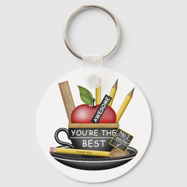 Porte-clés Teacup de pomme de l'enseignant (Recto)