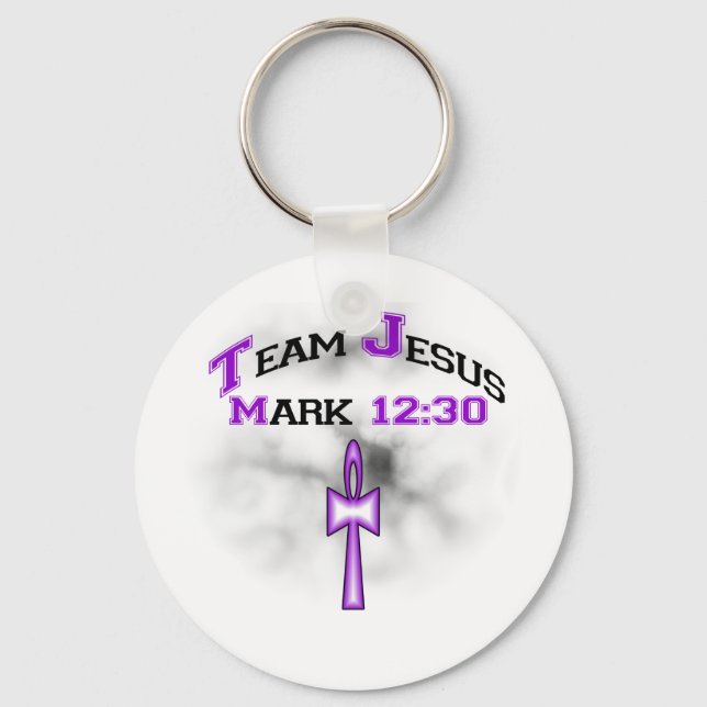 Porte-clés Team Jesus Mark 12:30 (Recto)