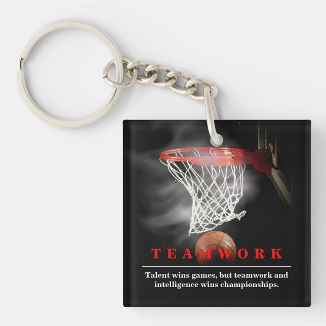 Porte-clés Teamwork Basketball Motivational Inspirational (Devant)