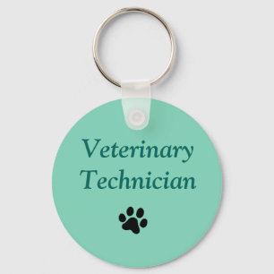 Porte-clés Technicien vétérinaire/Empreinte de patte noir/Ver