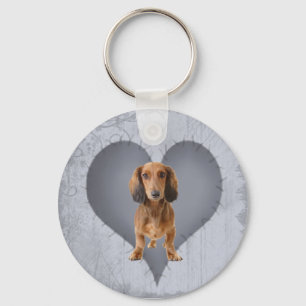 Porte-clés Teckel de coeur