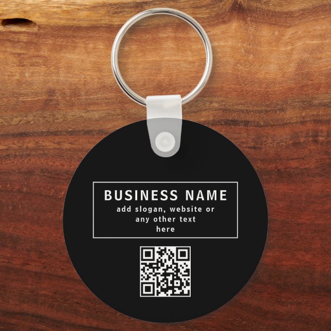 Porte-clés Télécharger le code QR ou le logo | Noir moderne (Recto)