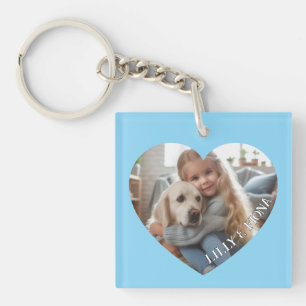 Porte-clés Télécharger Personnalisé Coeur Photo Ajouter Nom F