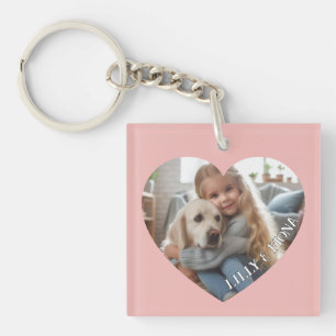 Porte-clés Télécharger Personnalisé Coeur Photo Ajouter Nom F