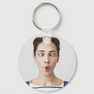 Porte-clés Téléchargez votre photo selfie visage drôle