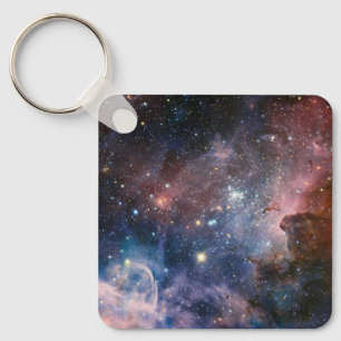 Porte-clés Télescope Nebula Hubble Carina Rouge et Bleu