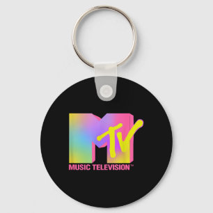 Porte-clés Télévision musicale rétro néon rose MTV