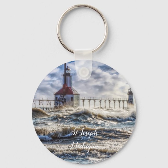 Porte-clés Tempête Au Phare St Joseph (Recto)