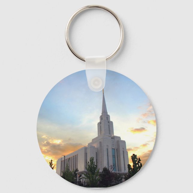 Porte-clés Temple LDS mormon Oquirh Mountain Utah (Recto)