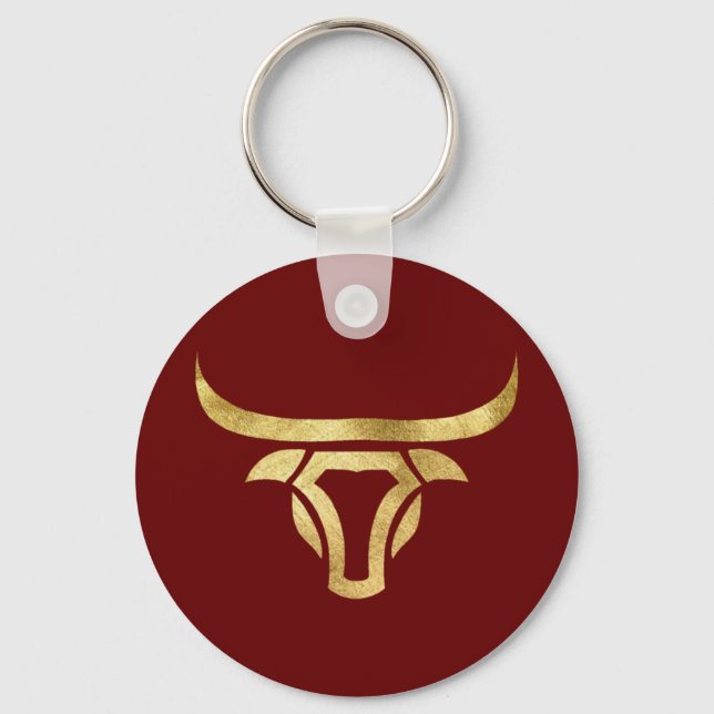 Porte-clés Tendance métal or Longhorn Bull (Recto)