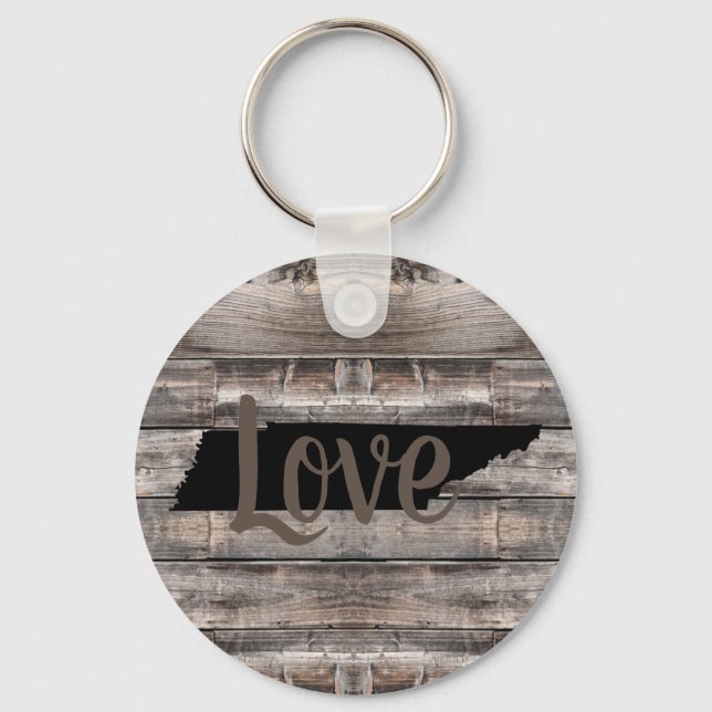 Porte-clés TENNESSE rustique AMOUR en écriture (Recto)