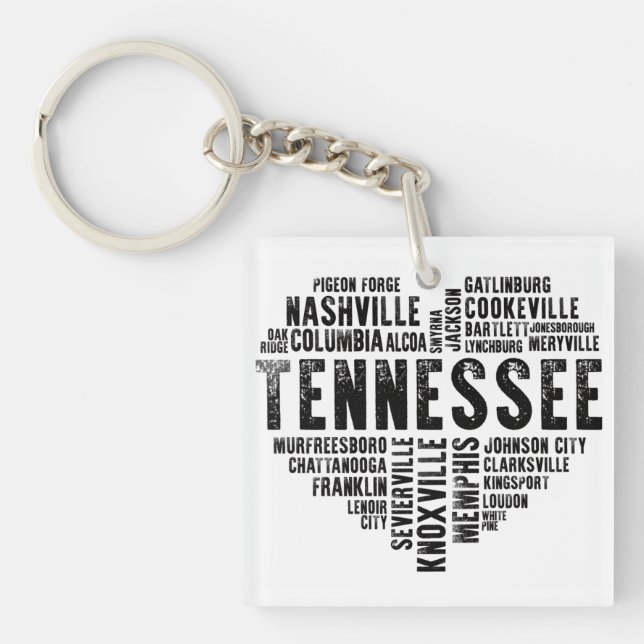 Porte-clés Tennessee Heart Nashville Memphis Alcoa (Devant)