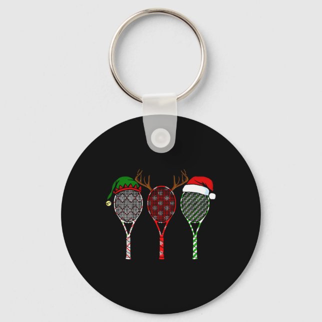Porte-clés Tennis Joyeux Noël 3 Tennis Racket Noël (Recto)