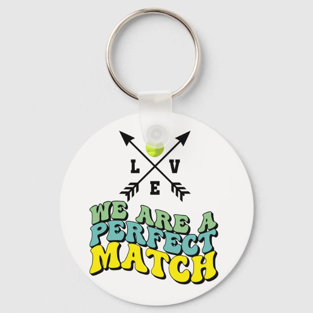 Porte-clés Tennis Nous parfaits match amoureux Saint Valentin (Recto)