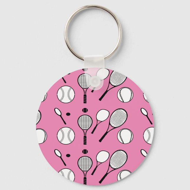Porte-clés Tennis rose noir (Recto)