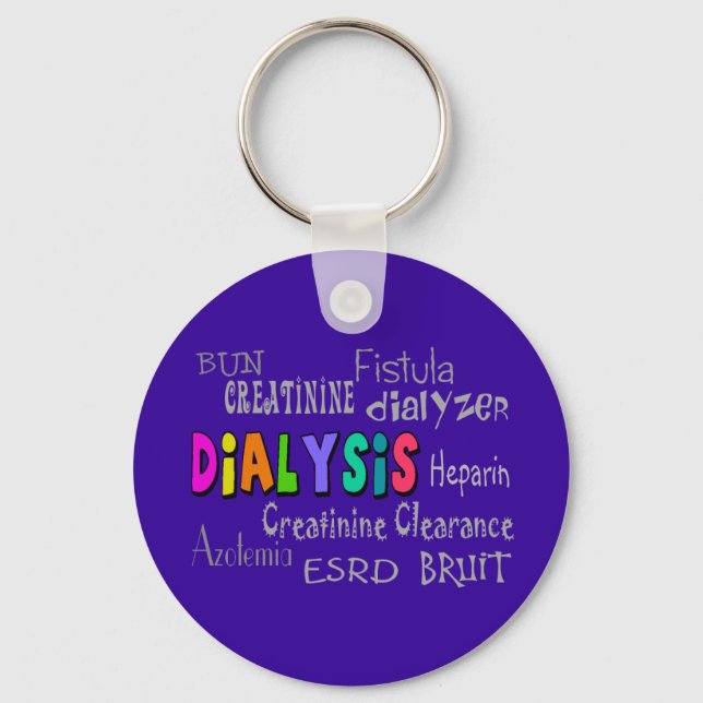 Porte-clés Terminologie dialyse Cadeaux Porte - clé violet (Recto)
