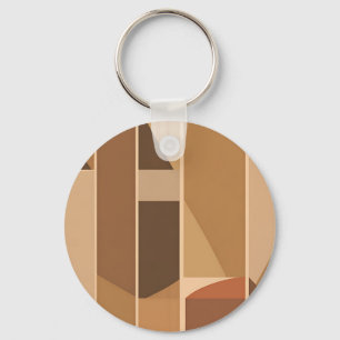 Porte-clés Terracotta Géométrique Abstraite Moderne du Milieu
