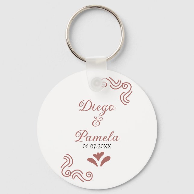 Porte-clés Terracotta noir rustique espagnol mariage couple f (Recto)