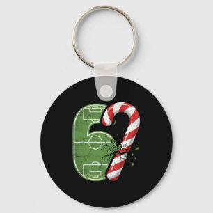 Porte-clés Terrain de football Candy Cane 67 fissuré Noël drô