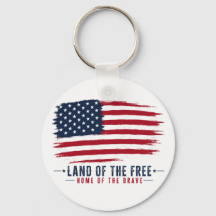Porte-clés Terre de libres, demeure des braves, USA patriotiq