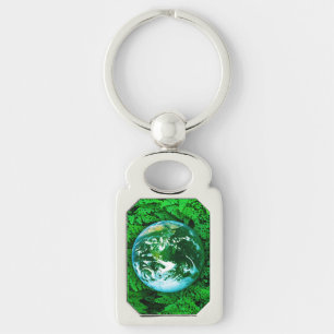 Porte-clés Terre verte - conscience écologique