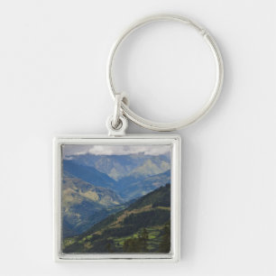 Porte-clés Terres agricoles et village dans l'Himalaya