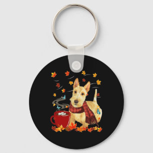 Porte-clés Terrier écossais roux - Automne - Chocolat - Chaud