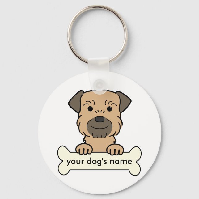 Porte-clés Terrier frontalier personnalisé (Recto)