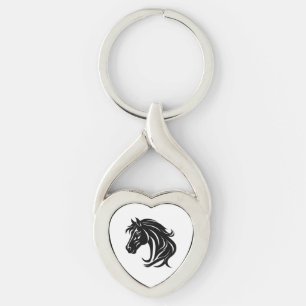 Porte-clés Tête de magnifique cheval noir  