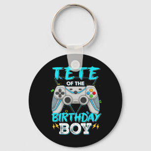 Porte-clés Tête du garçon d'anniversaire jeu vidéo de corresp