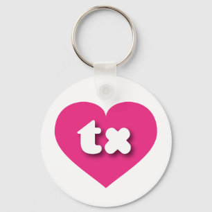 Porte-clés Texas hot coeur rose - J'aime tx