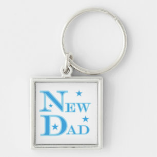 Porte-clés Texte Bleu Nouveau Cadeaux Papa