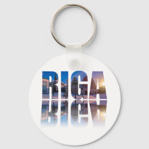 Porte-clés Texte de Riga, Lettonie