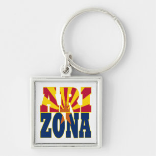 Porte-clés Texte du drapeau de l'état de l'Arizona