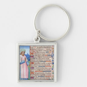 Porte-clés Texte du Magnificat avec un portrait de