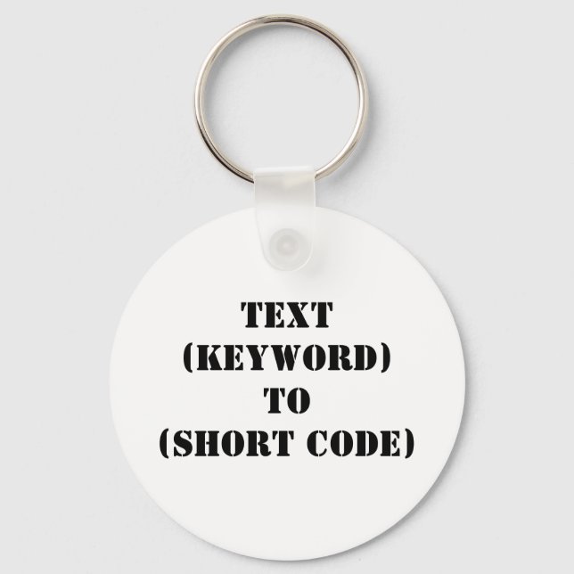 PORTE-CLÉS TEXTE (MOT-CLÉ) À (CODE COURT) (Recto)