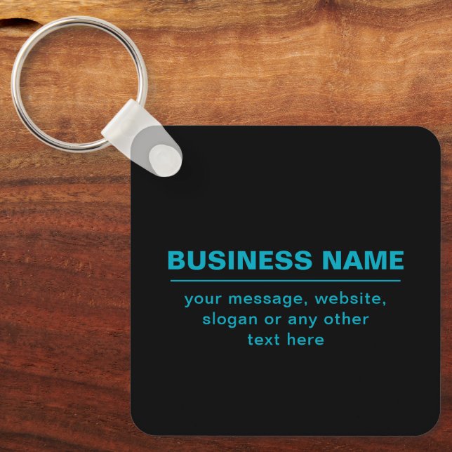 Porte-clés Texte personnalisable pour l'entreprise, etc. Noir (Recto)