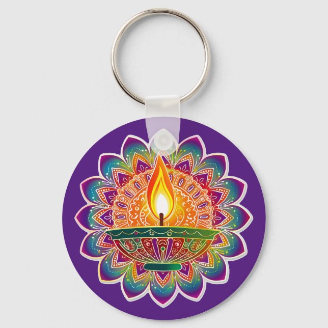 Porte-clés Texte personnalisé Beau Diwali (Recto)