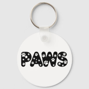 Porte-clés Texte personnalisé des pattes de chien