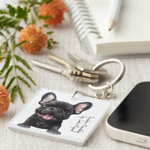 Porte-clés Texte personnalisé et arrière - plan, 🐶 chiot fra